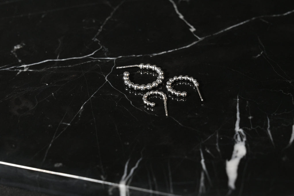 Beaded open hoop - small