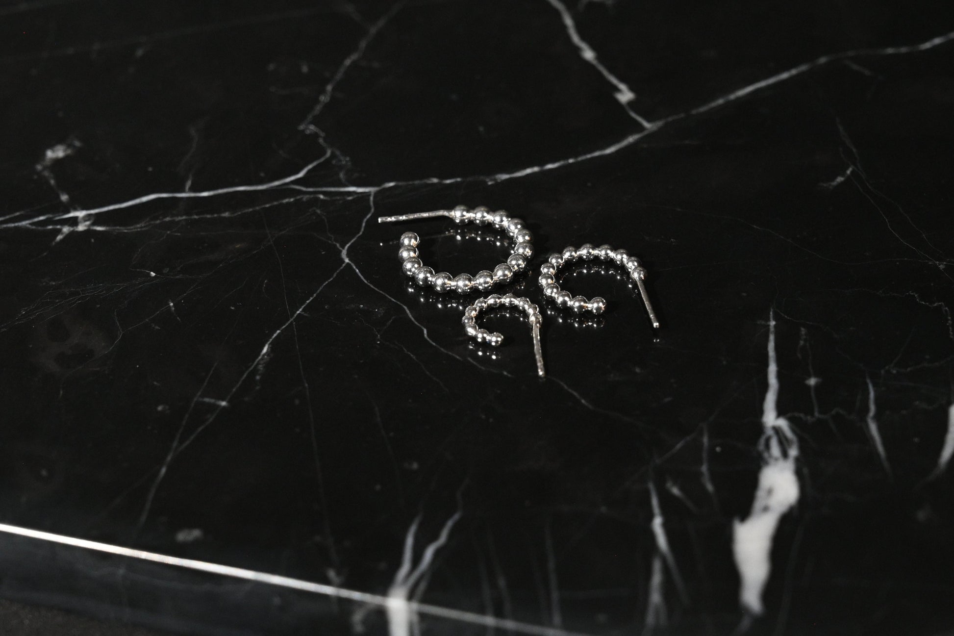 Beaded open hoop - large