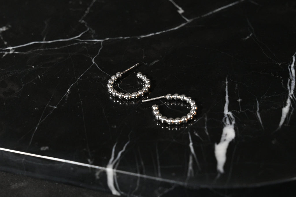 Beaded open hoop - large