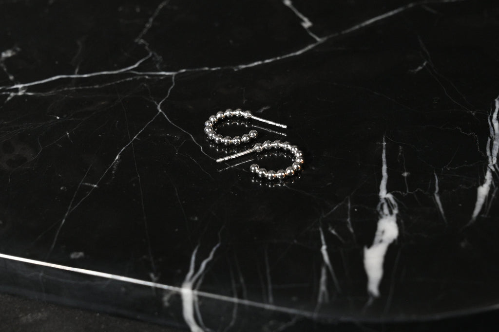 Beaded open hoop - medium