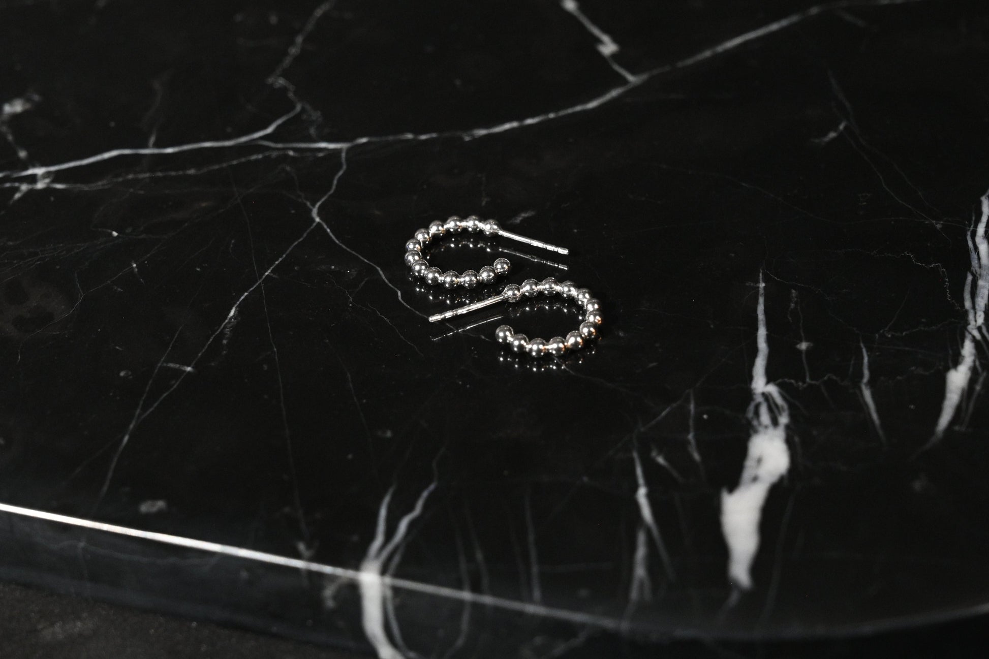 Beaded open hoop - medium