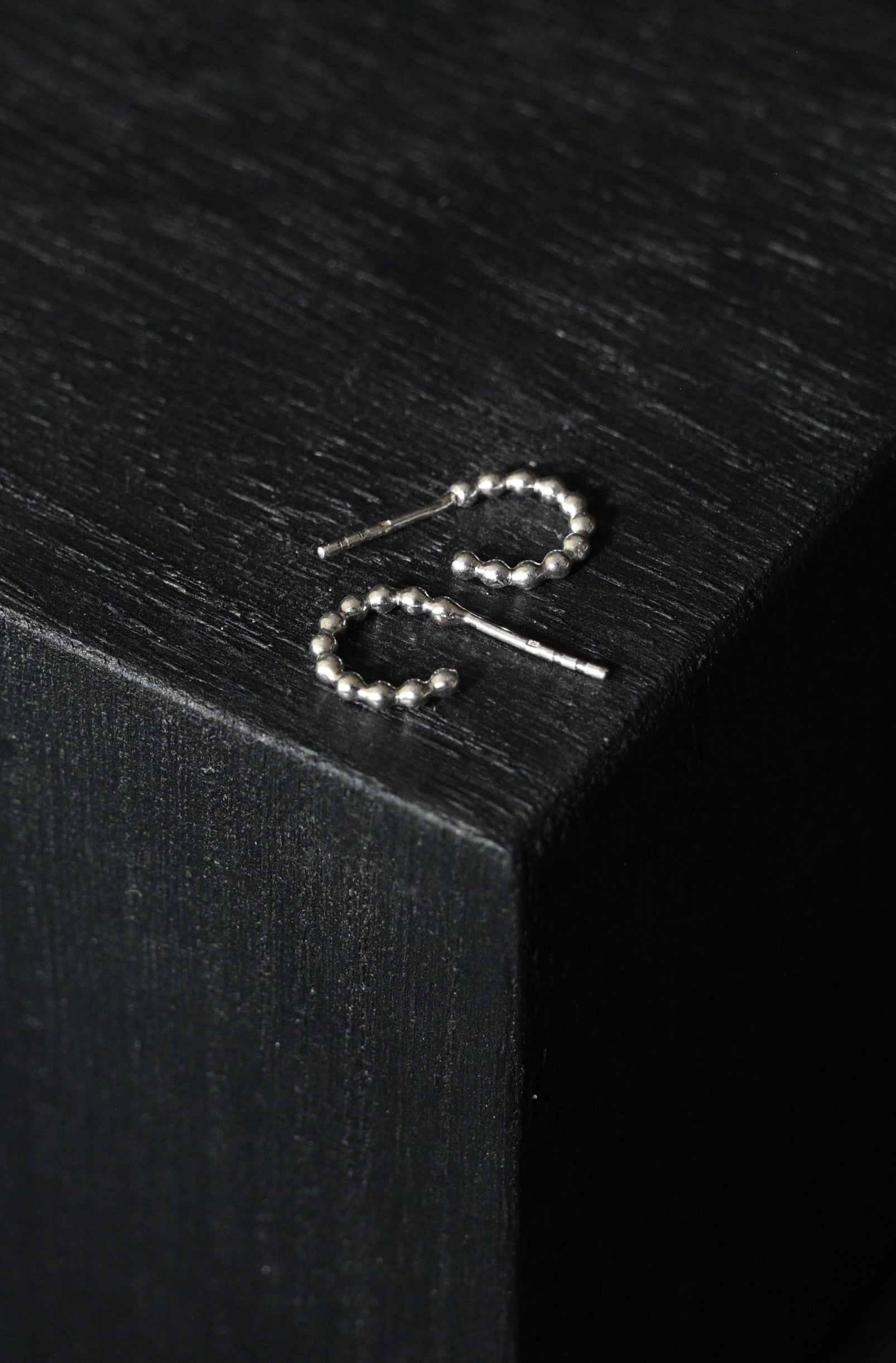 Beaded open hoop - small