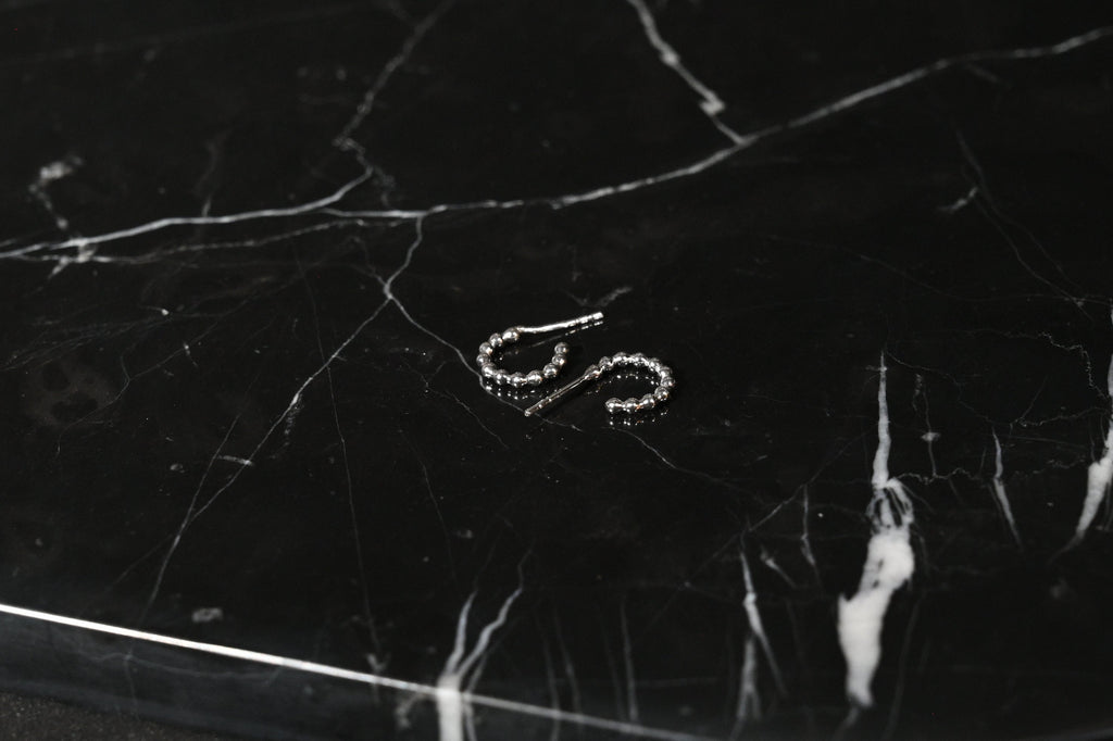 Beaded open hoop - small