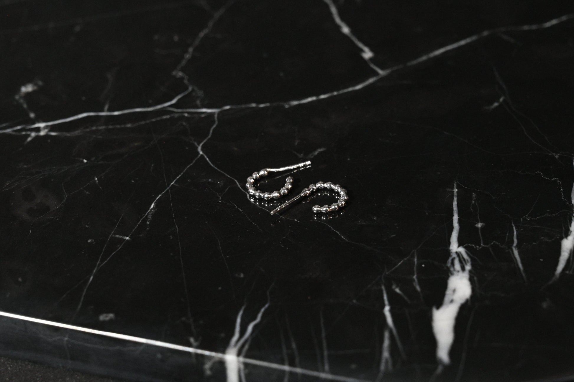 Beaded open hoop - small