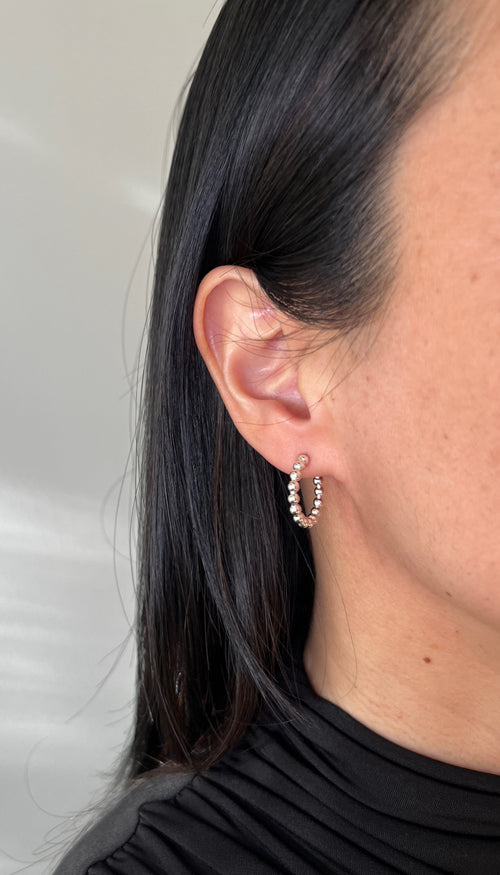 Beaded open hoop - large