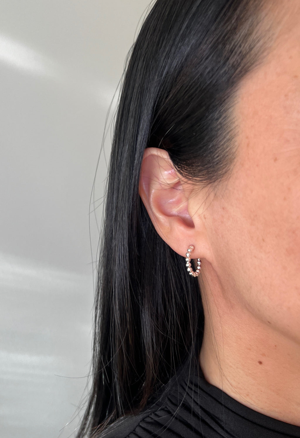 Beaded open hoop - medium