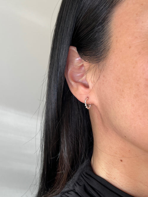 Beaded open hoop - small