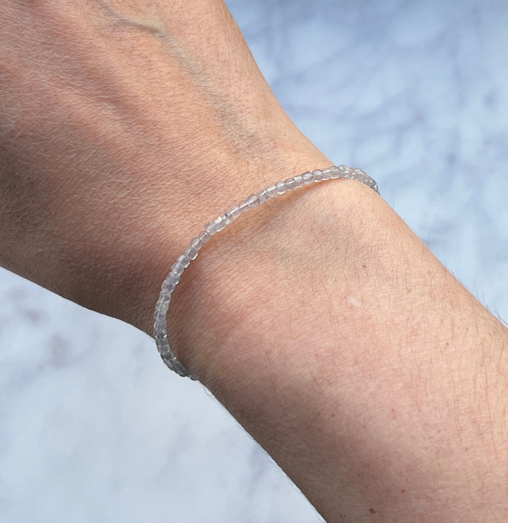 Labradorite gemstone with sterling silver bracelet
