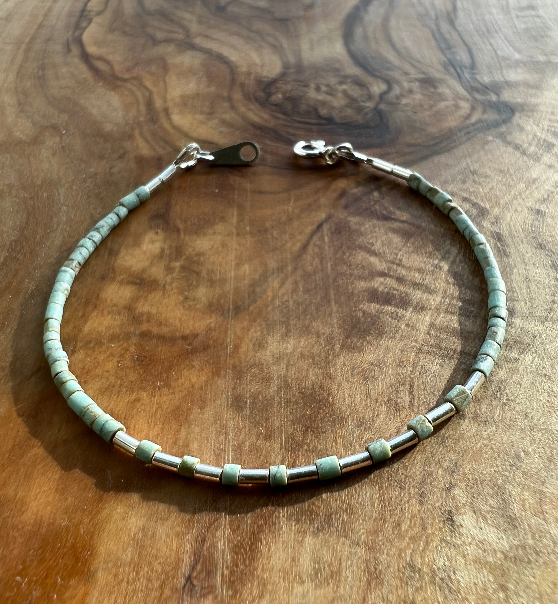 Sterling silver with light turquoise Afghan beads