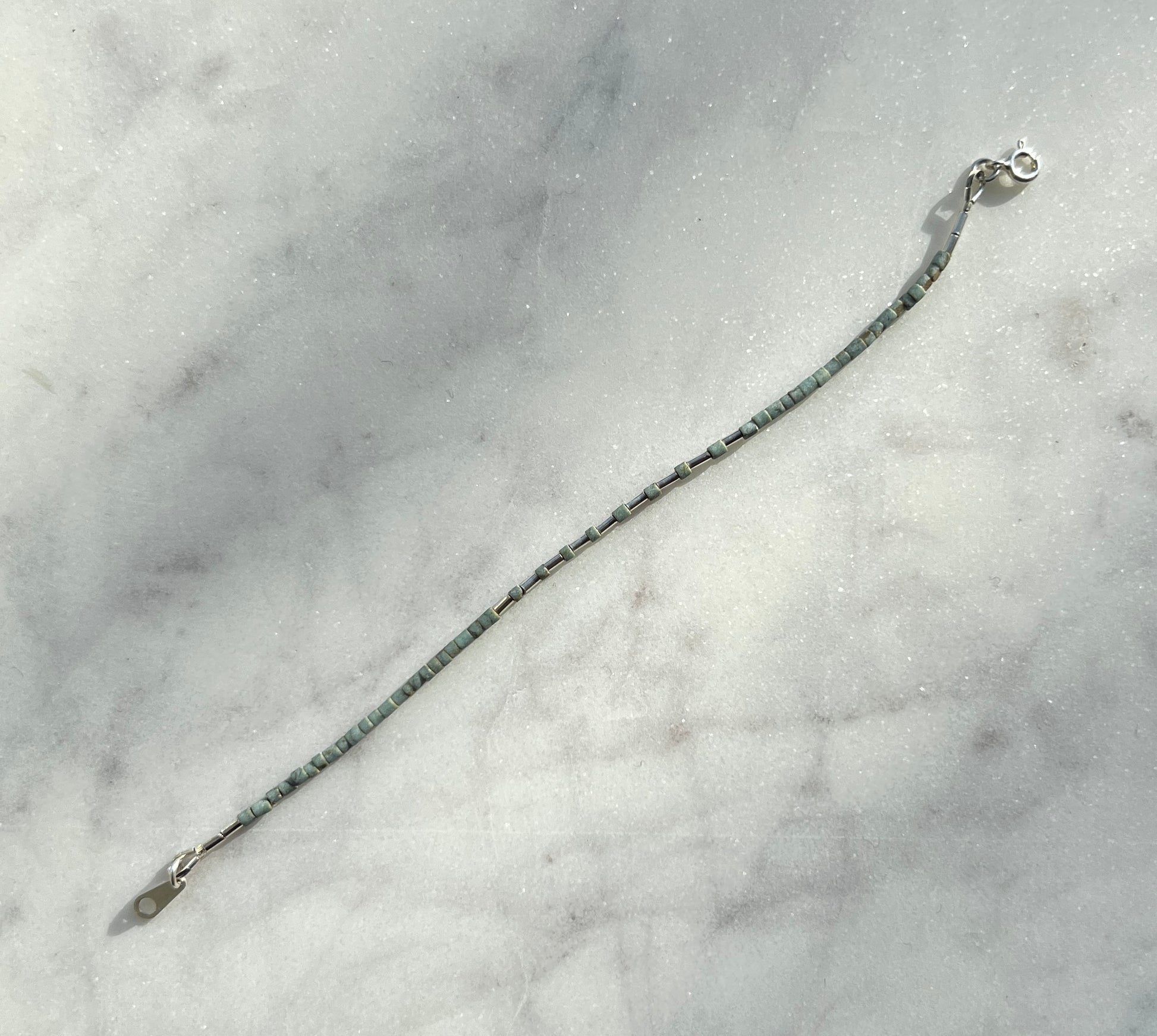 Sterling silver with light turquoise Afghan beads