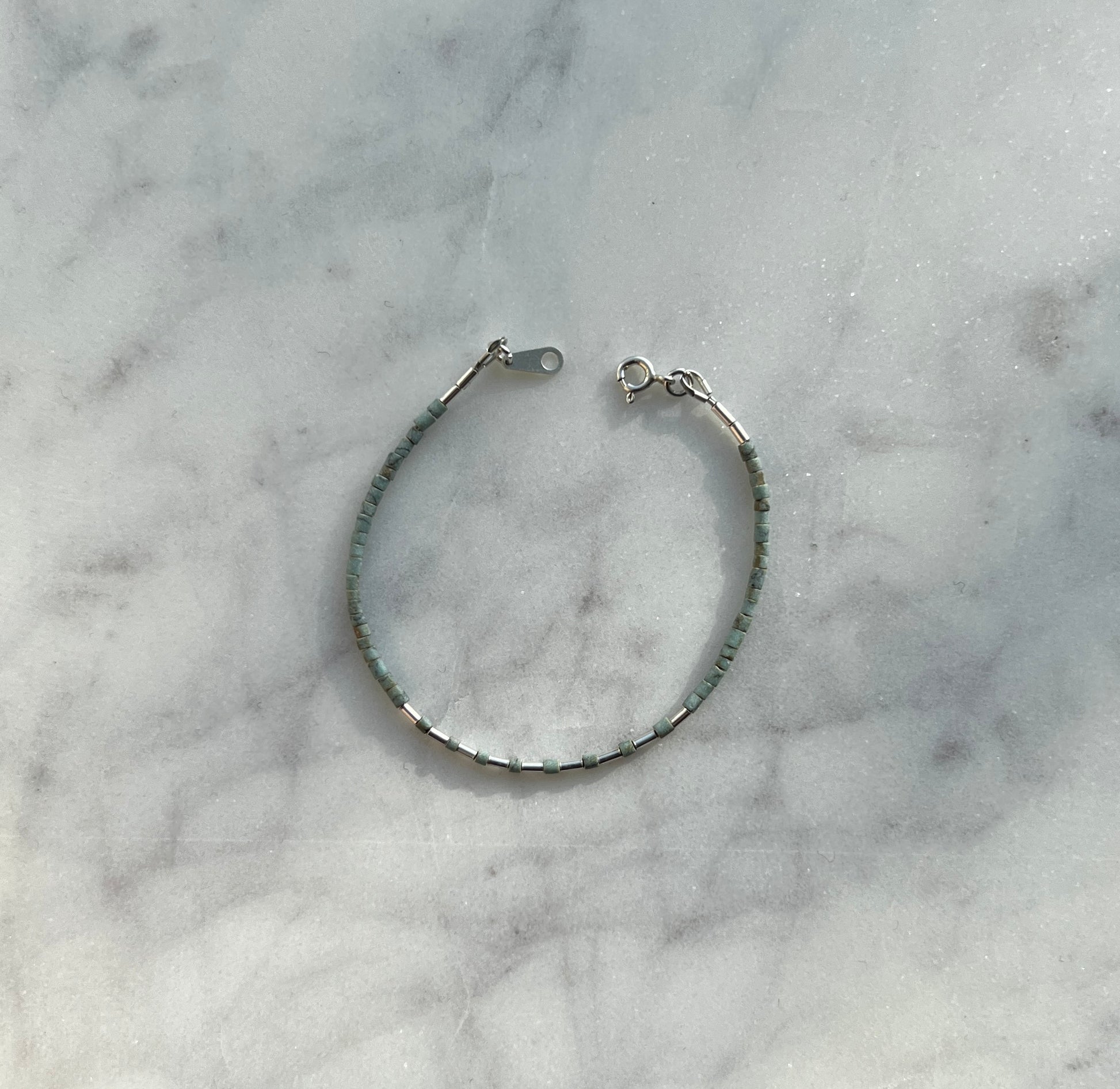 Sterling silver with light turquoise Afghan beads