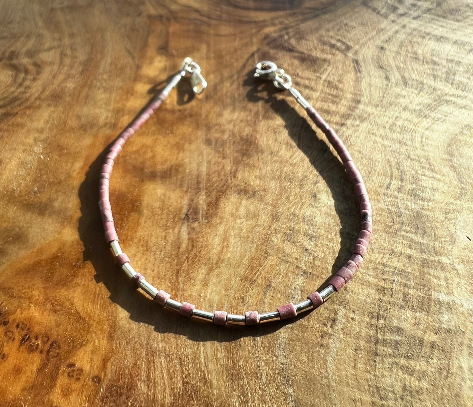 Sterling silver with lilac Afghan beads