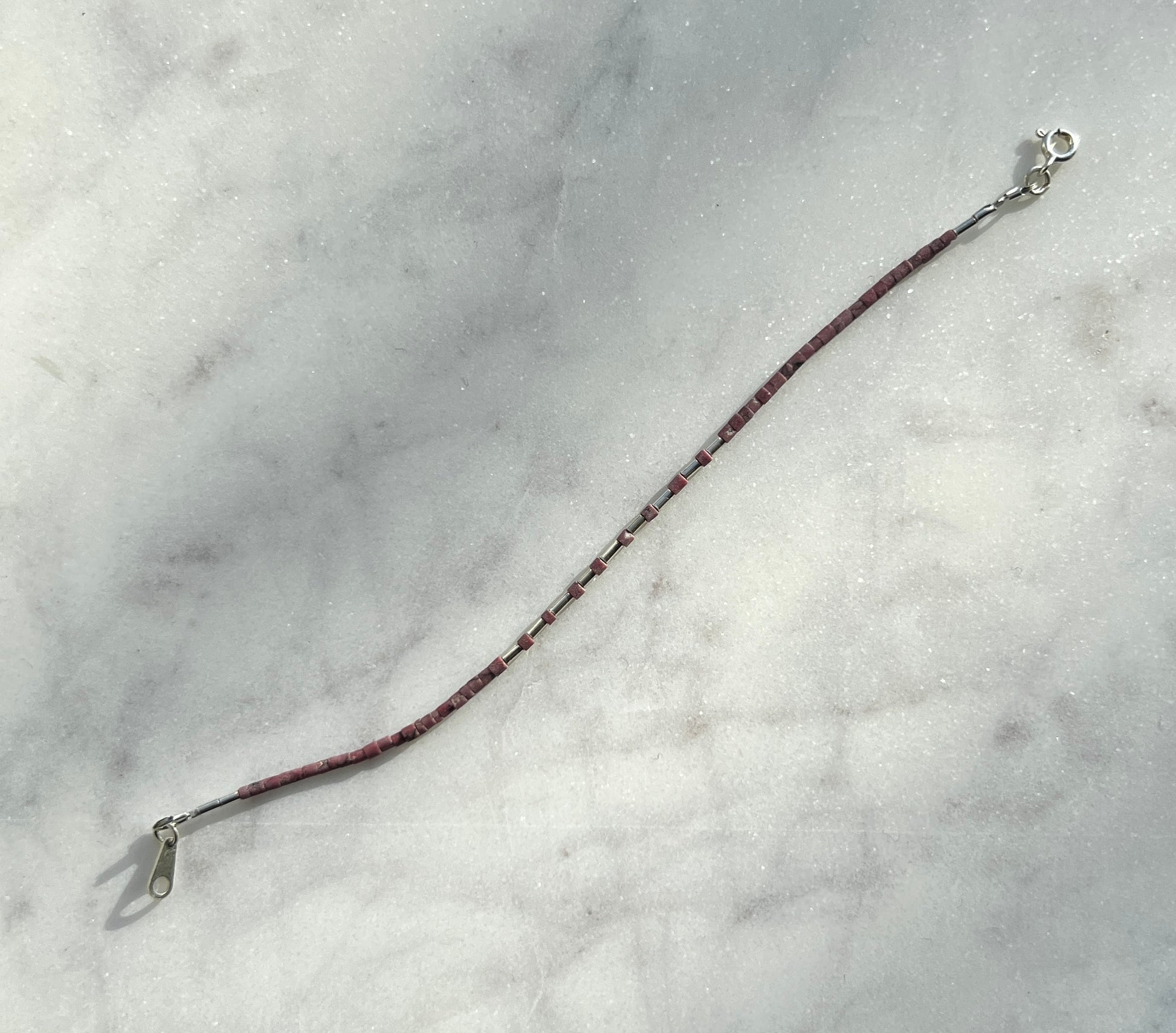 Sterling silver with lilac Afghan beads