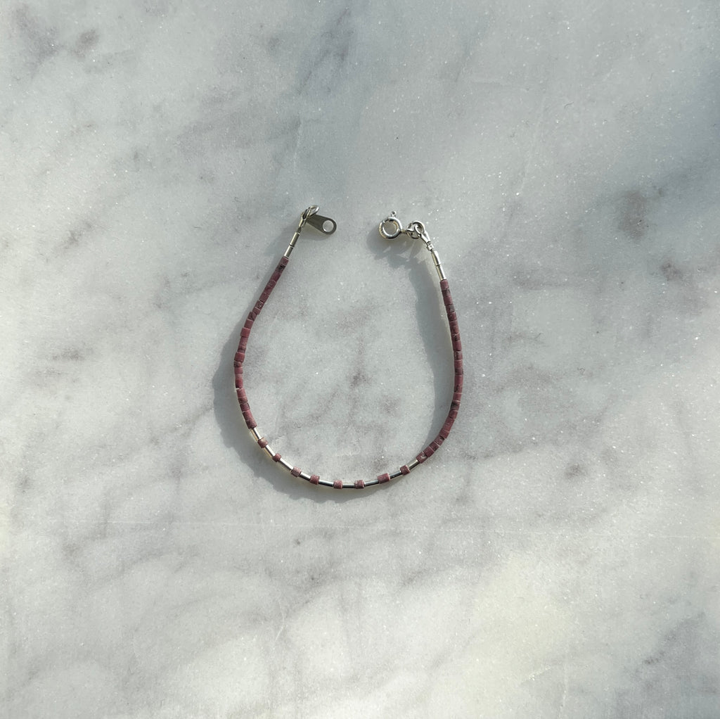 Sterling silver with lilac Afghan beads