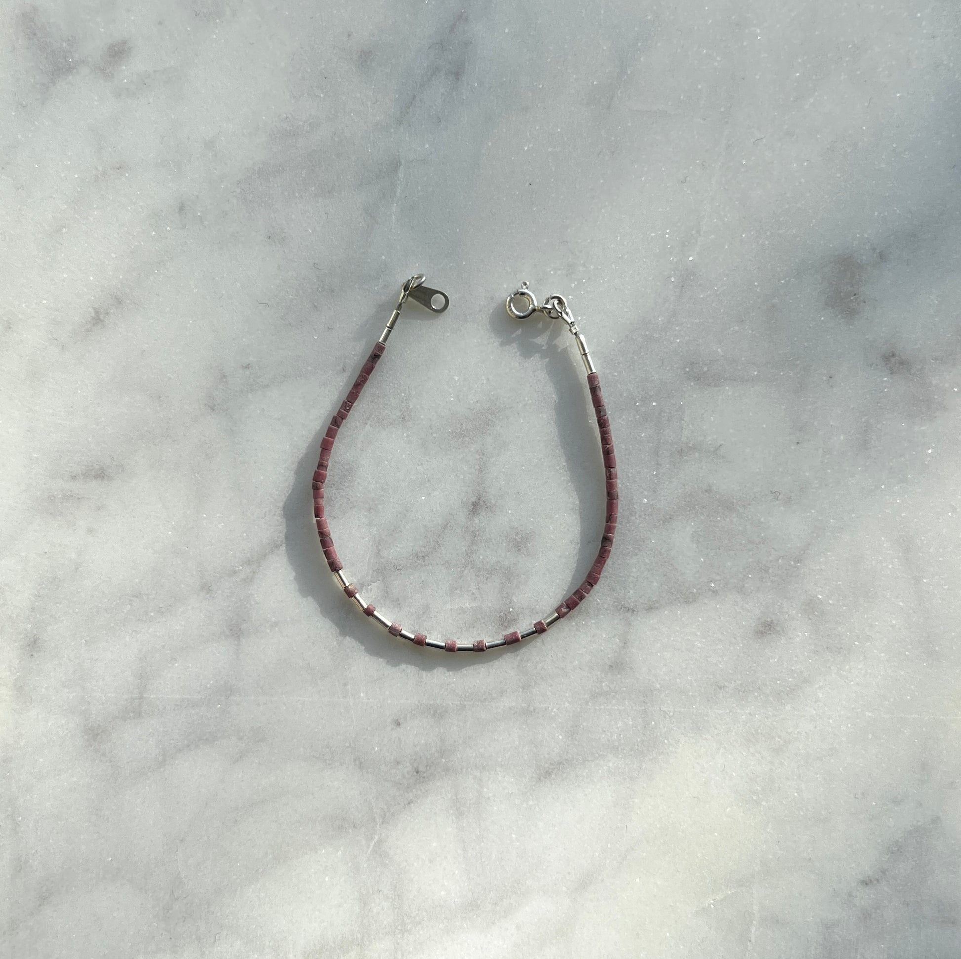 Sterling silver with lilac Afghan beads