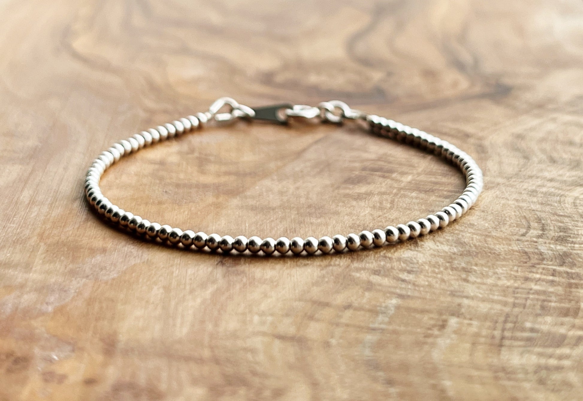 Sterling silver beaded bracelet No. 1