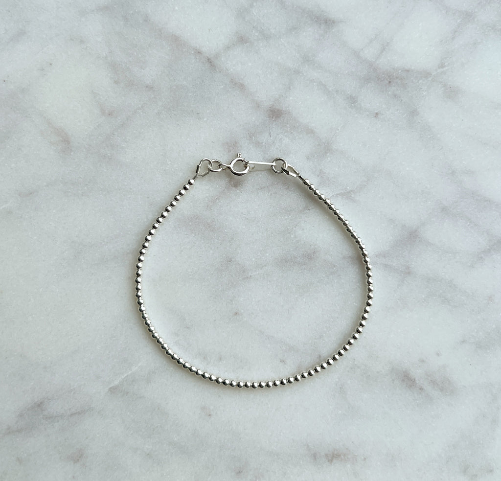 Sterling silver beaded bracelet No. 1