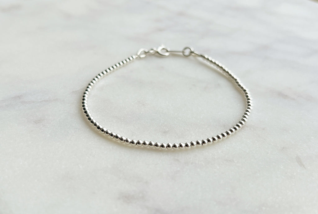 Sterling silver beaded bracelet No. 1