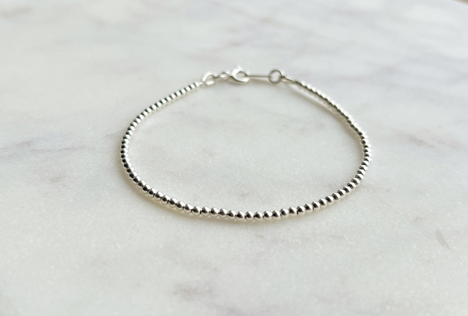 Sterling silver beaded bracelet No. 1