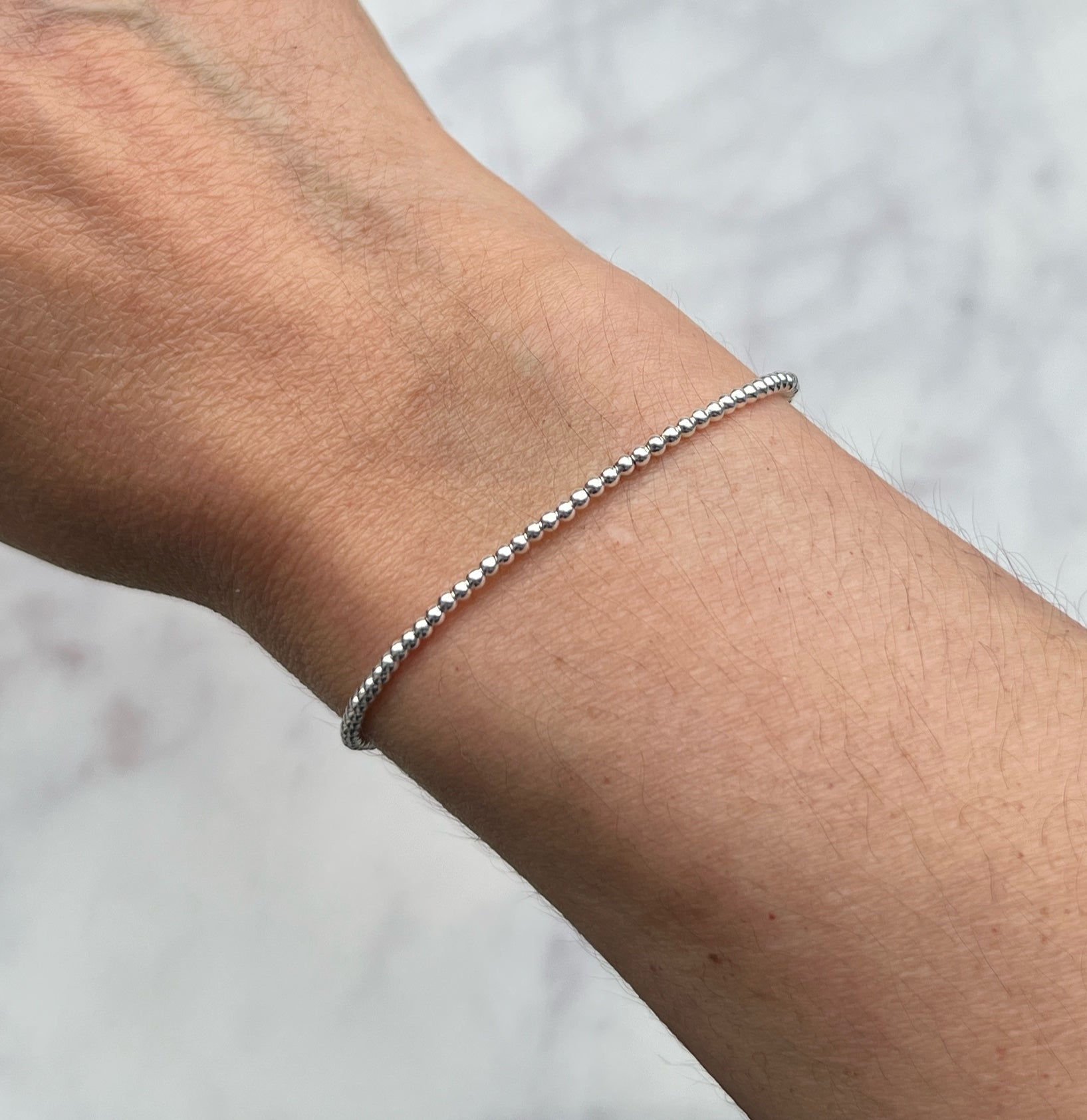 Sterling silver beaded bracelet No. 1