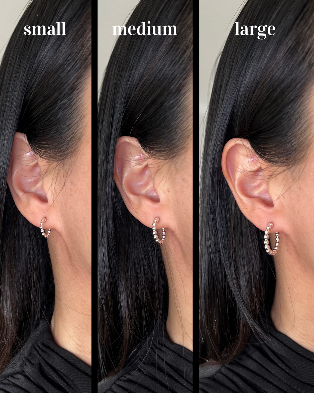 Beaded open hoop - small