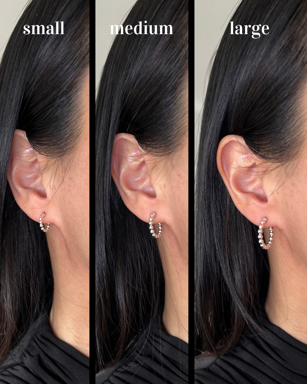 Beaded open hoop - large