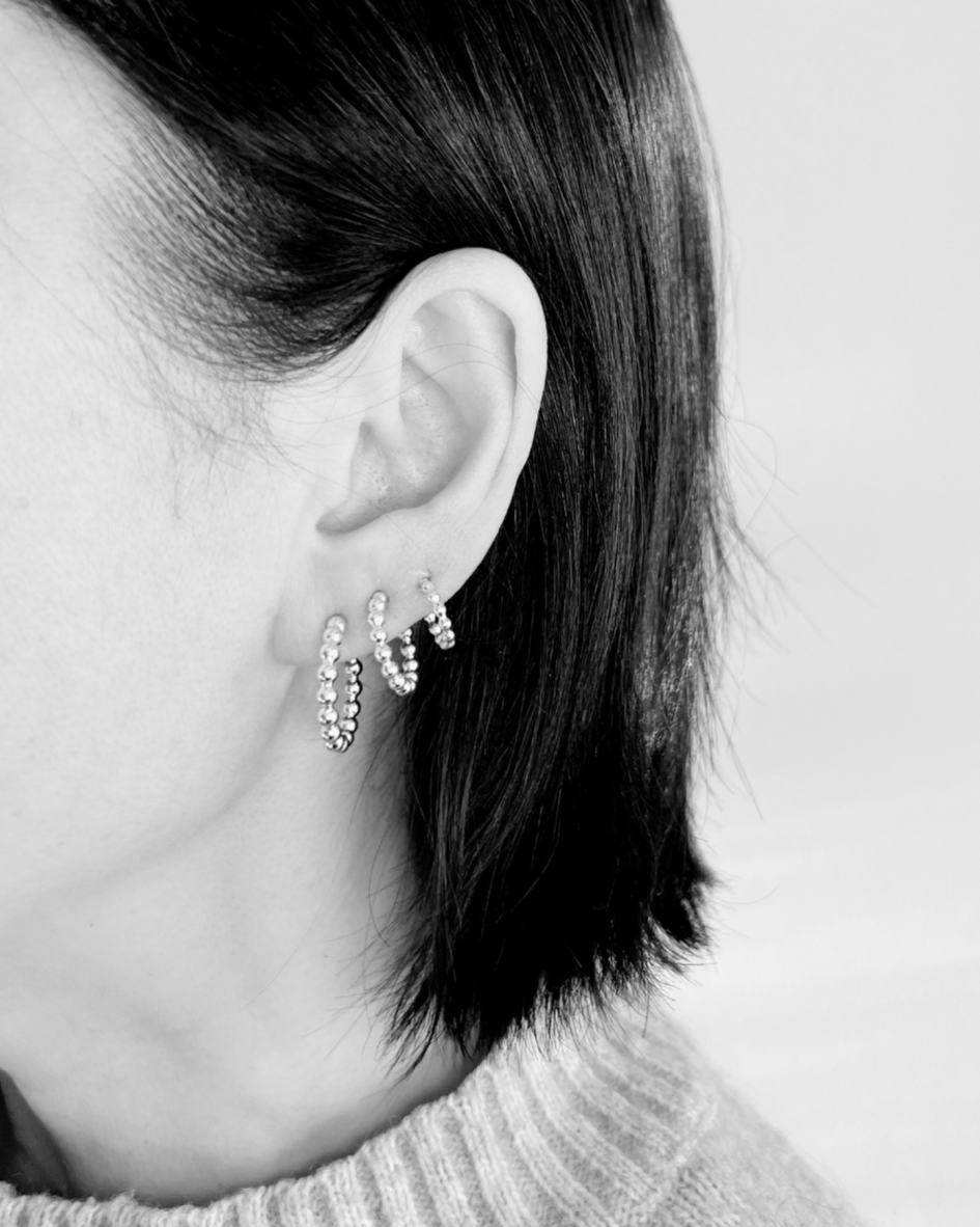 Beaded open hoop - large