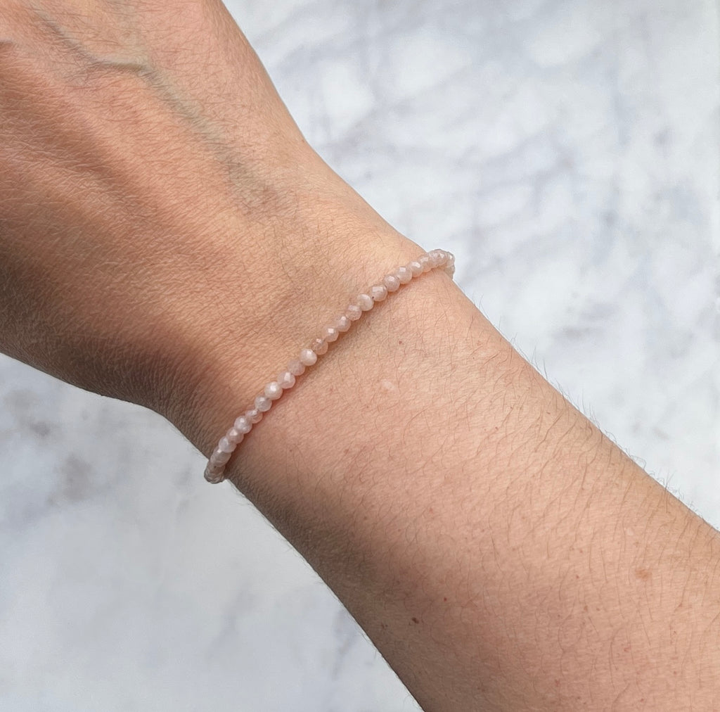 Moonstone gemstone with sterling silver bracelet