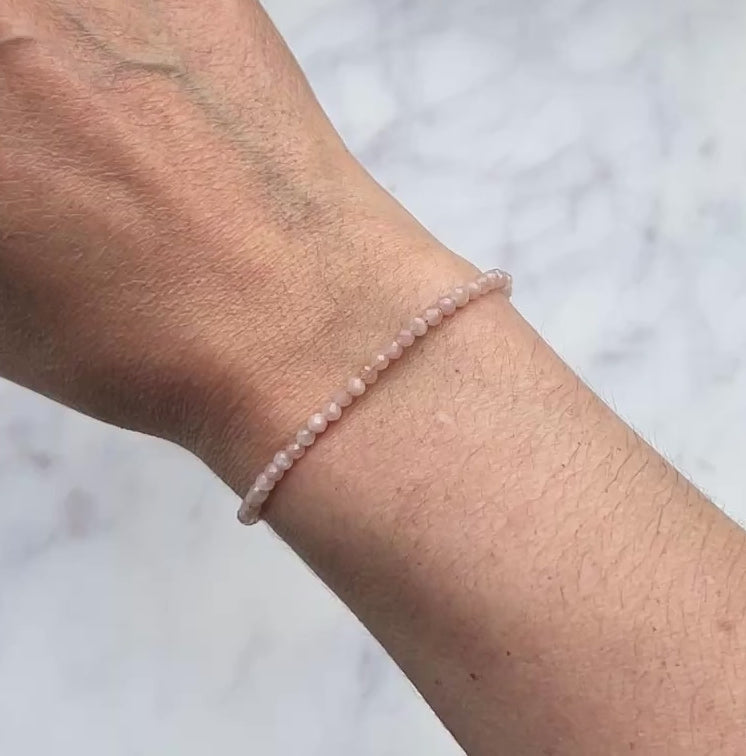 Moonstone gemstone with sterling silver bracelet