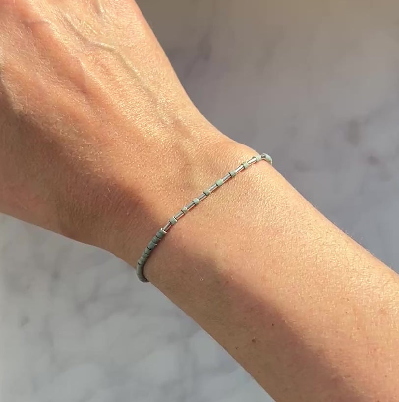 Sterling silver with light turquoise Afghan beads