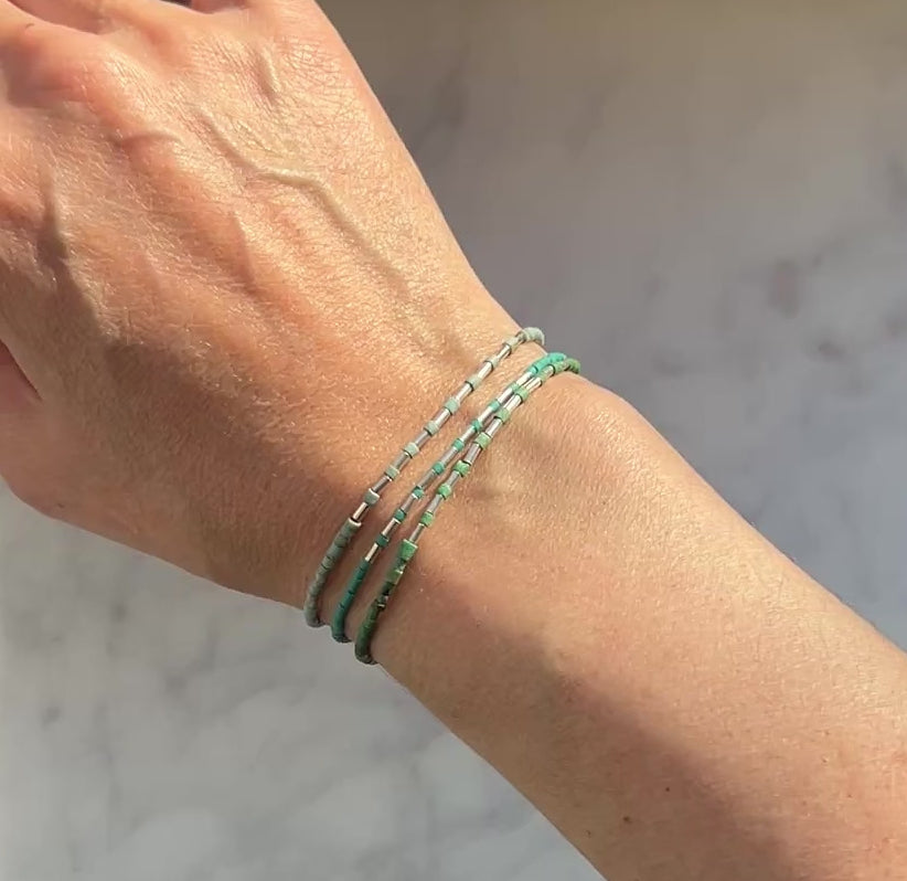 Sterling silver with dark turquoise Afghan beads