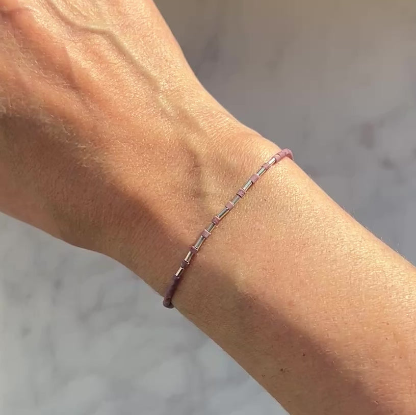 Sterling silver with lilac Afghan beads