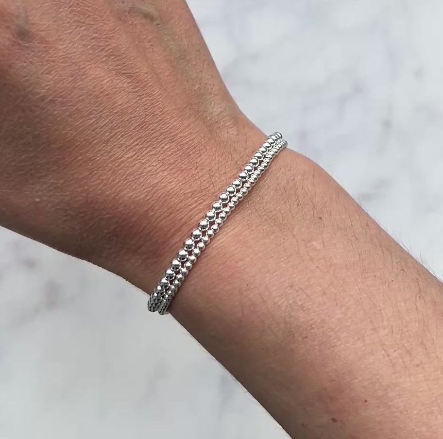 Sterling silver beaded bracelet No. 1