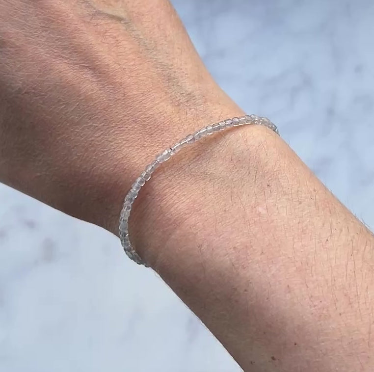 Labradorite gemstone with sterling silver bracelet