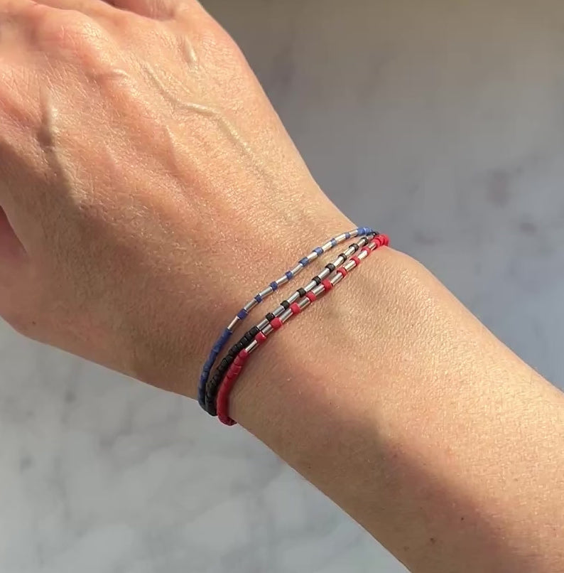 Sterling silver with blue Afghan beads