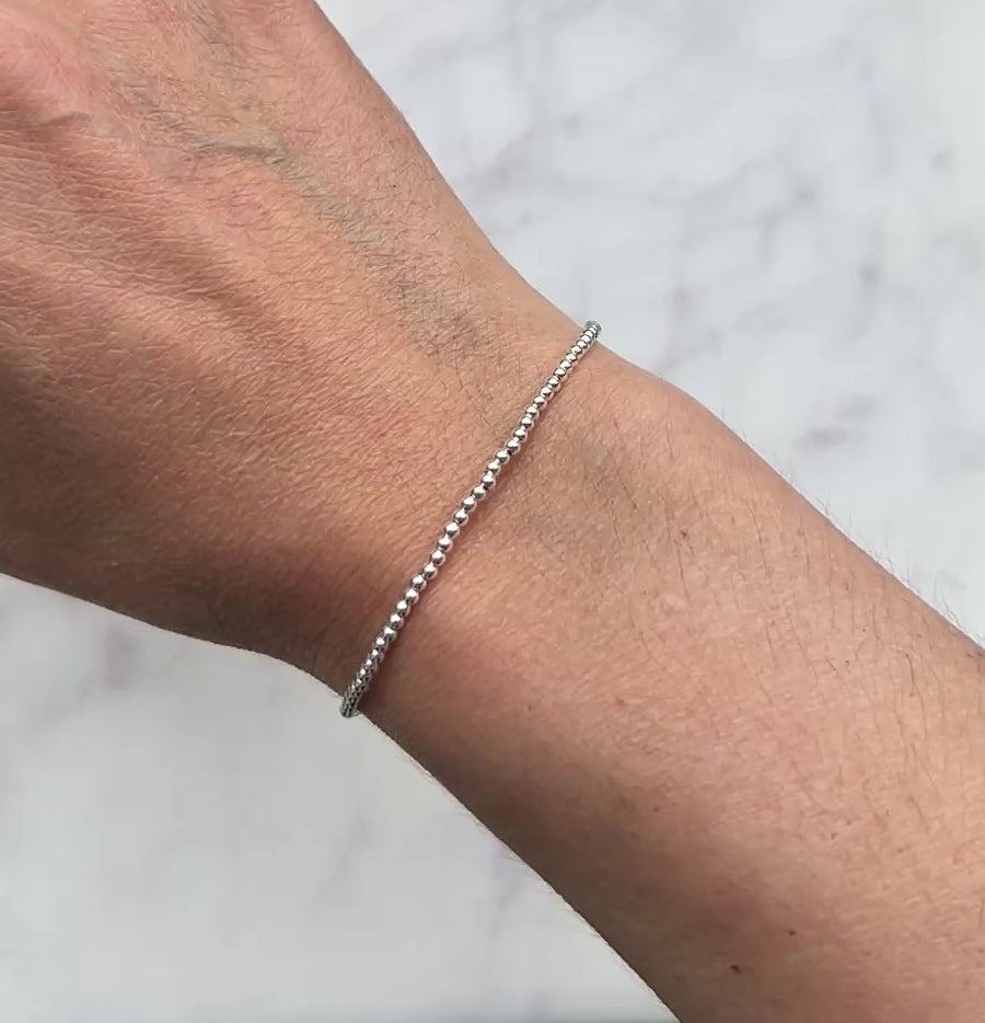 Sterling silver beaded bracelet No. 1