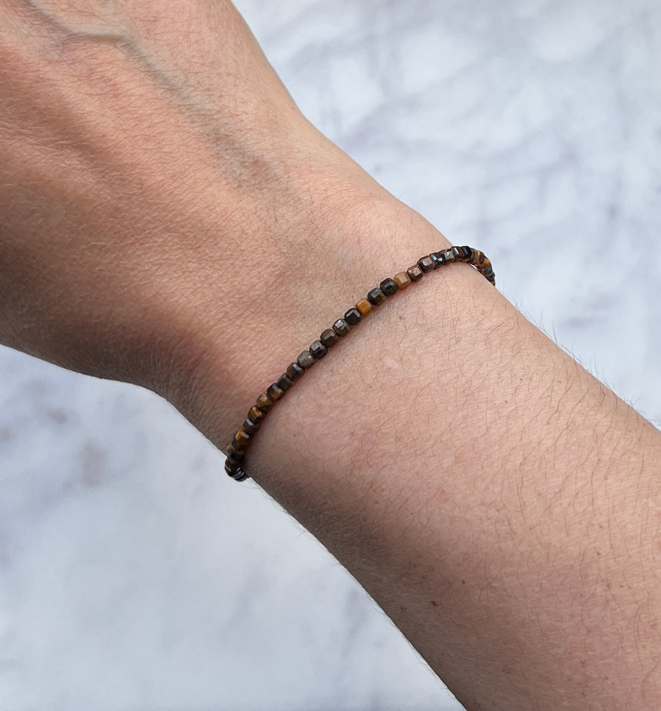 Tiger eye gemstone with sterling silver bracelet